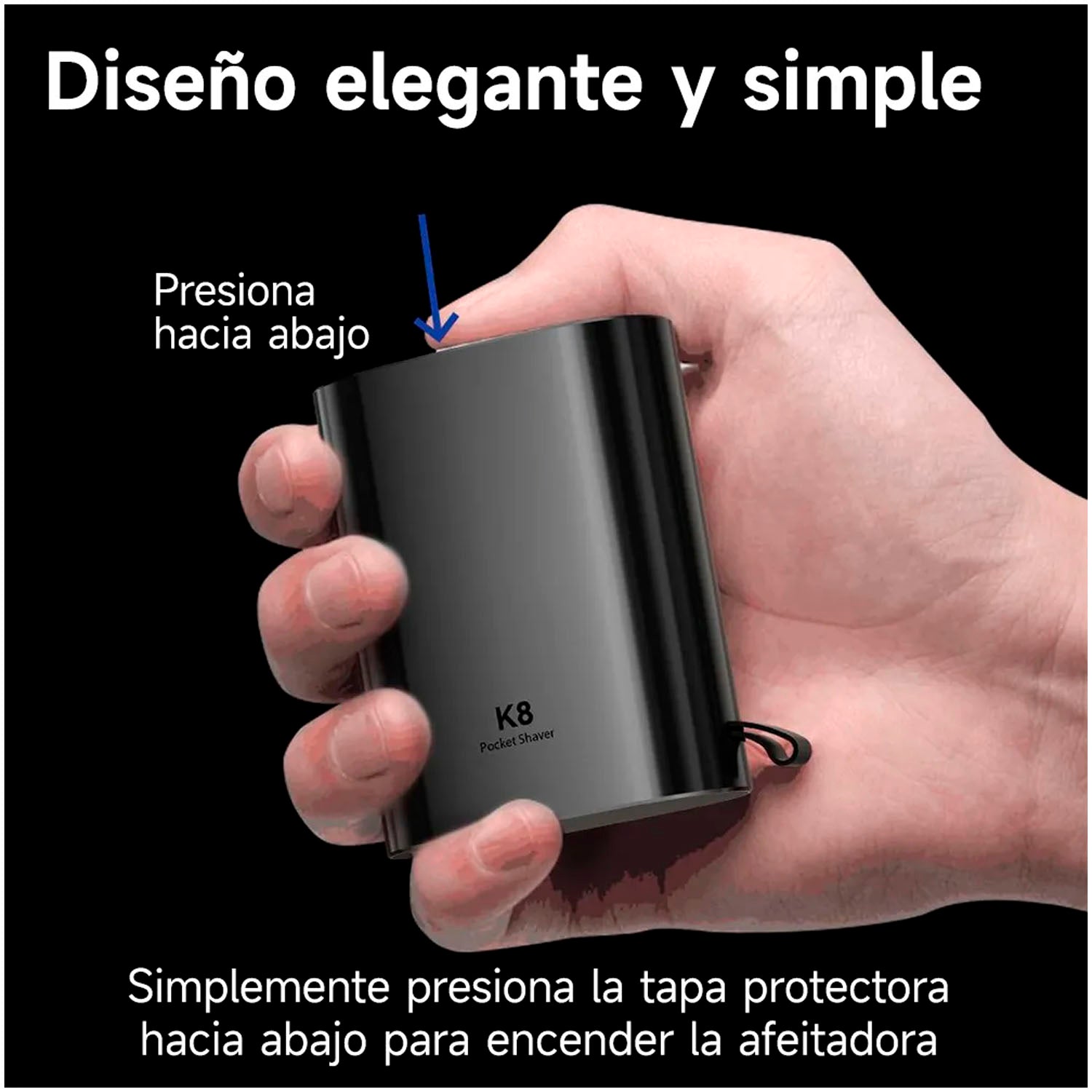 ENCHEN - Afeitadora Eléctrica Portátil K8 Negro USB-C