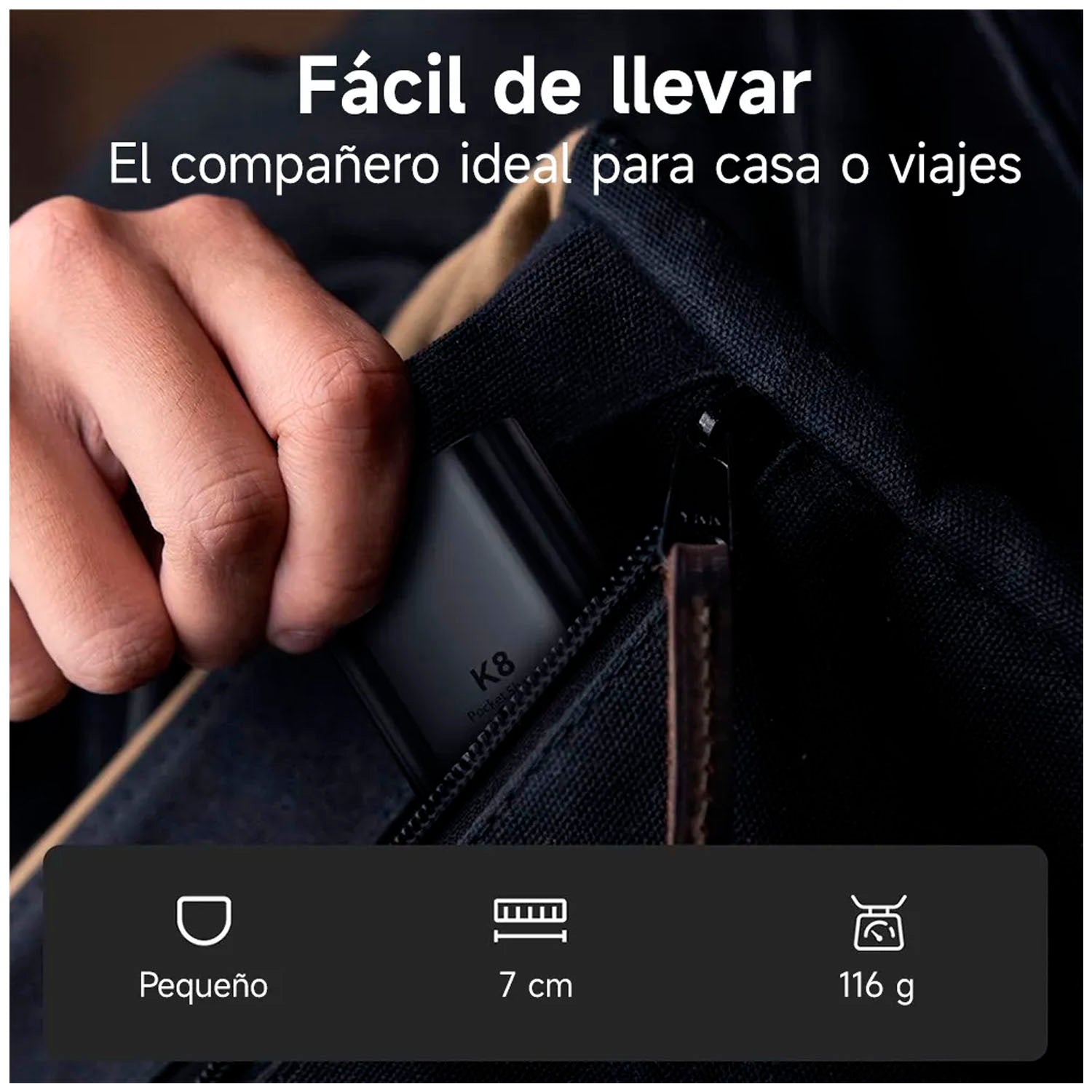 ENCHEN - Afeitadora Eléctrica Portátil K8 Negro USB-C
