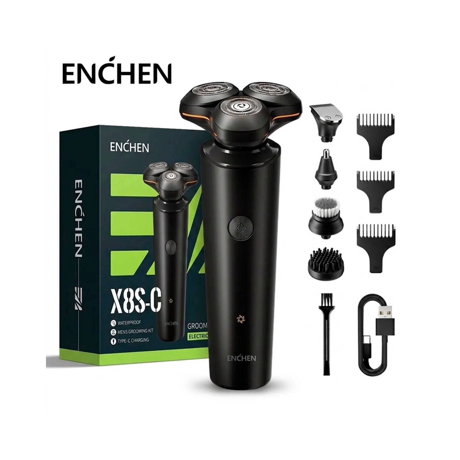 ENCHEN - Rasuradora Multifuncional X8S-C Negro 5 en 1 USB-C