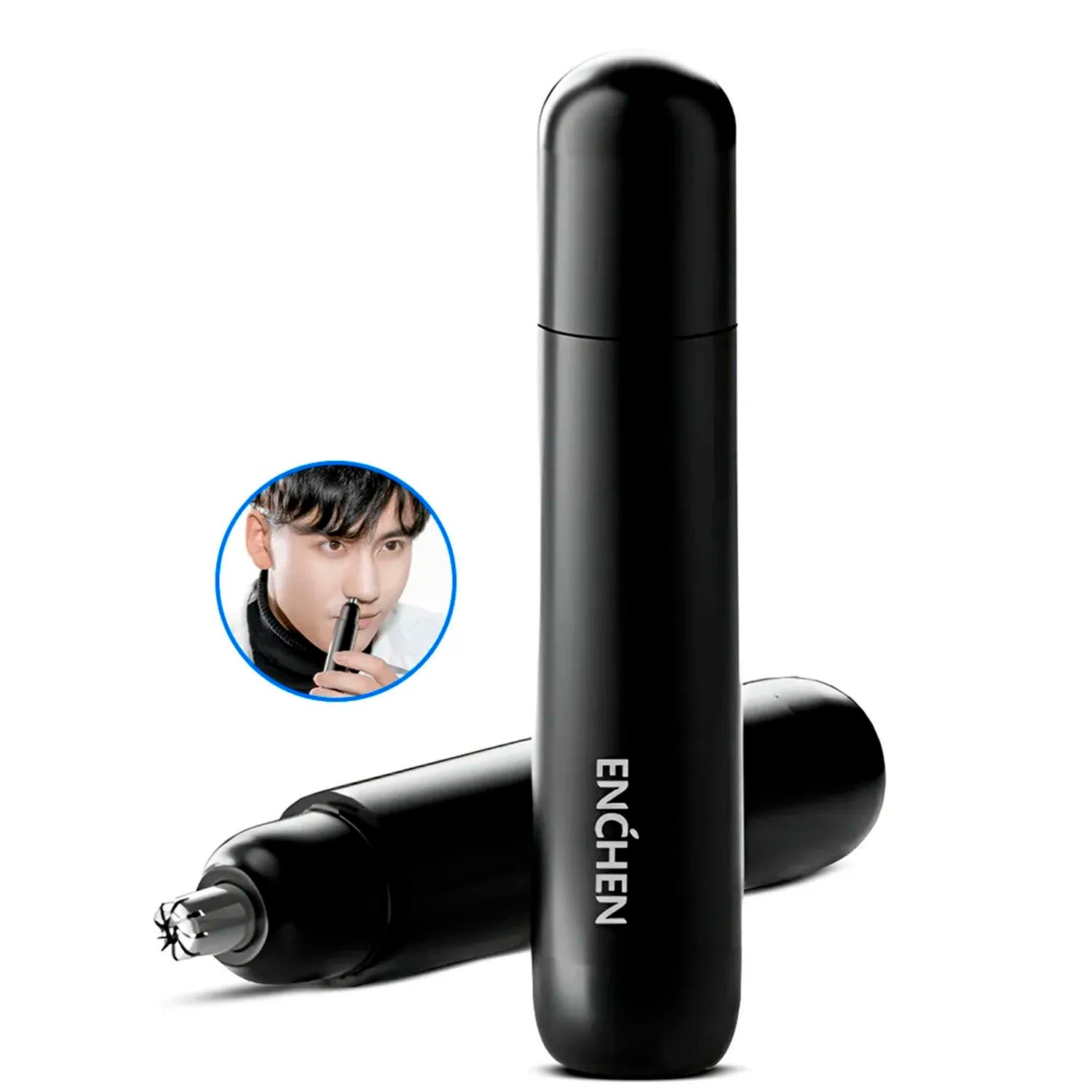 ENCHEN - Rasuradora de Vello Nasal EN005 Negro Portátil