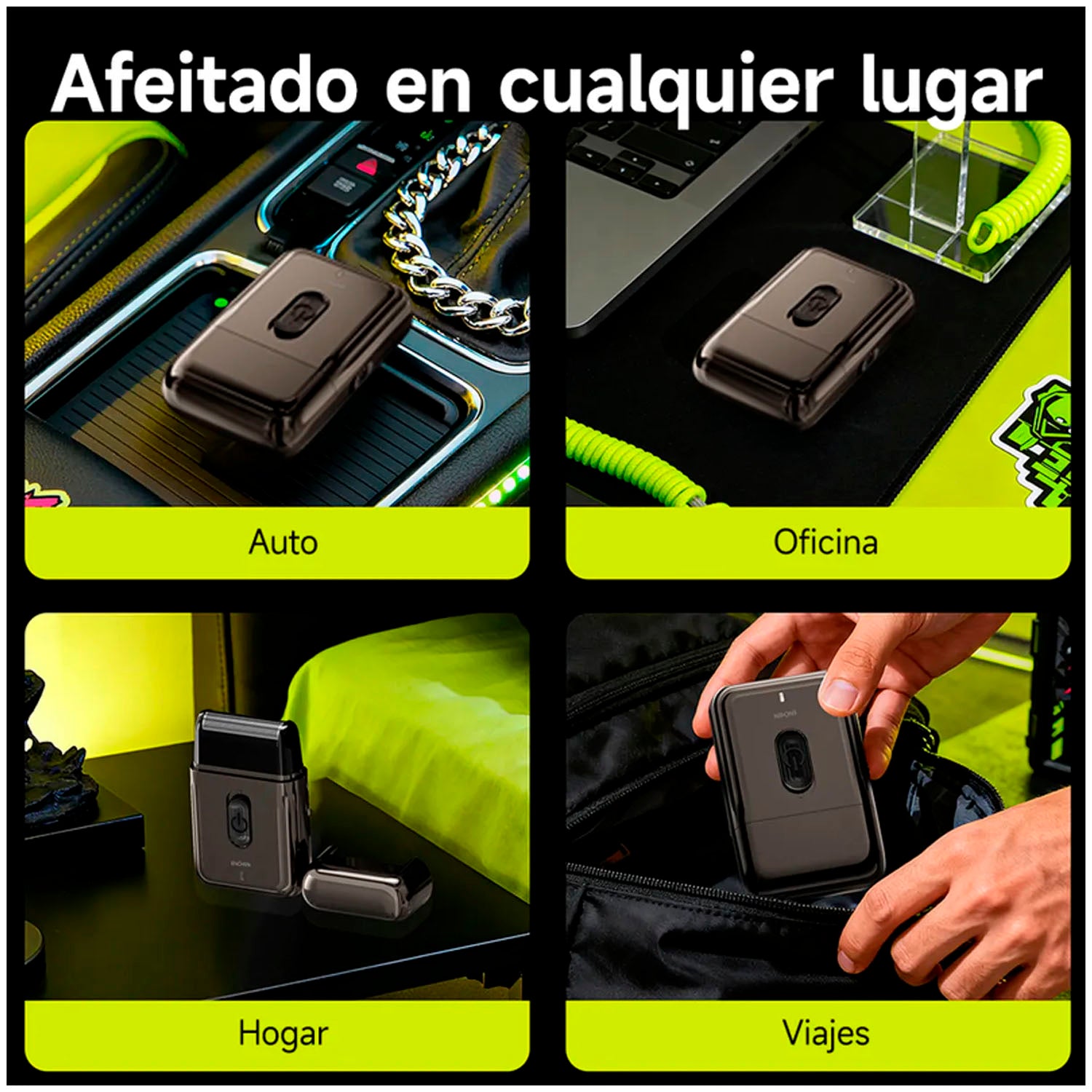 ENCHEN - Mini Afeitadora Eléctrica MS003 Negro Portátil USB-C
