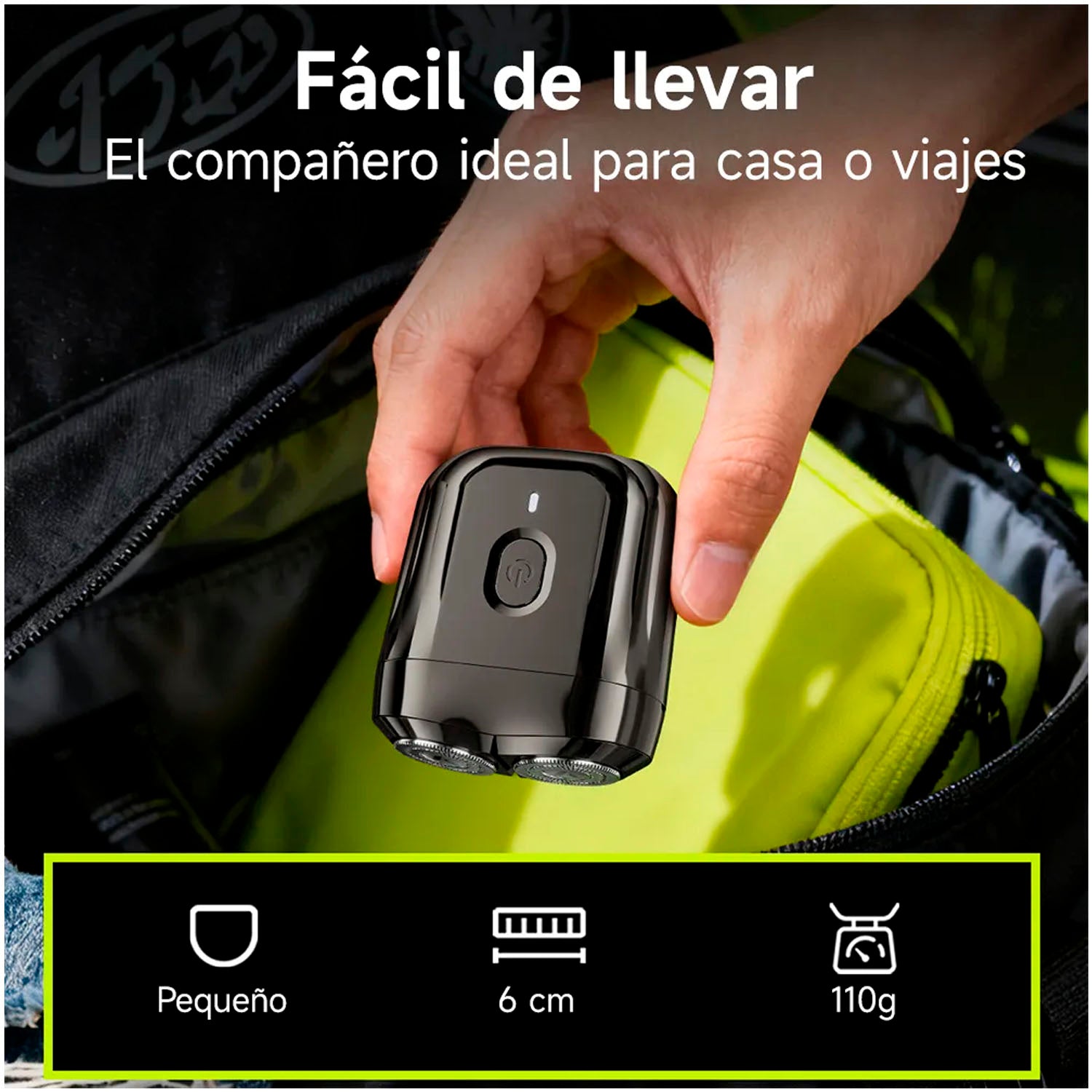 ENCHEN - Rasuradora Eléctrica Mini 6 Negro Portátil USB-C