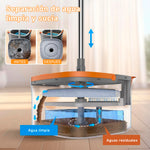 Bomidi - Trapeador Giratorio M20 Gris 3 en 1 Doble Compartimento