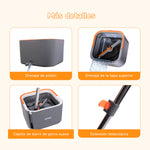 Bomidi - Trapeador Giratorio M20 Gris 3 en 1 Doble Compartimento