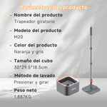 Bomidi - Trapeador Giratorio M20 Gris 3 en 1 Doble Compartimento