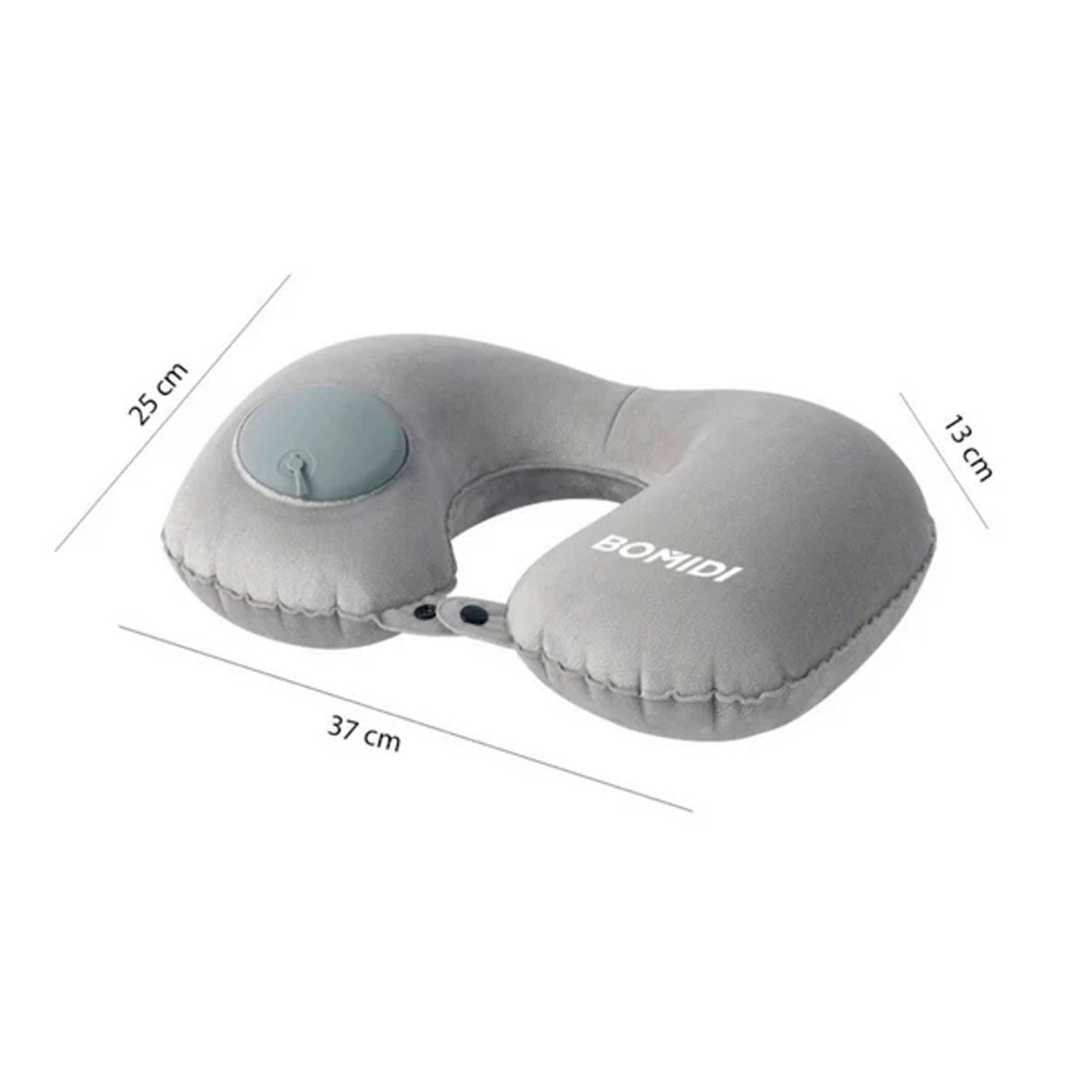 BOMIDI - Almohada de Cuello U02 Gris Inflable para Viaje