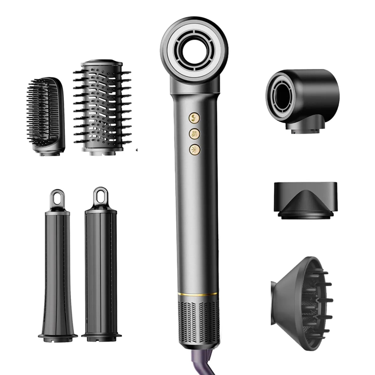 BOMIDI - Secadora de Cabello Profesional HD07 Plata 7 en 1
