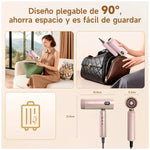 BOMIDI - Secadora de Cabello Profesional HD08 Gris Plegable 90° Multivoltaje