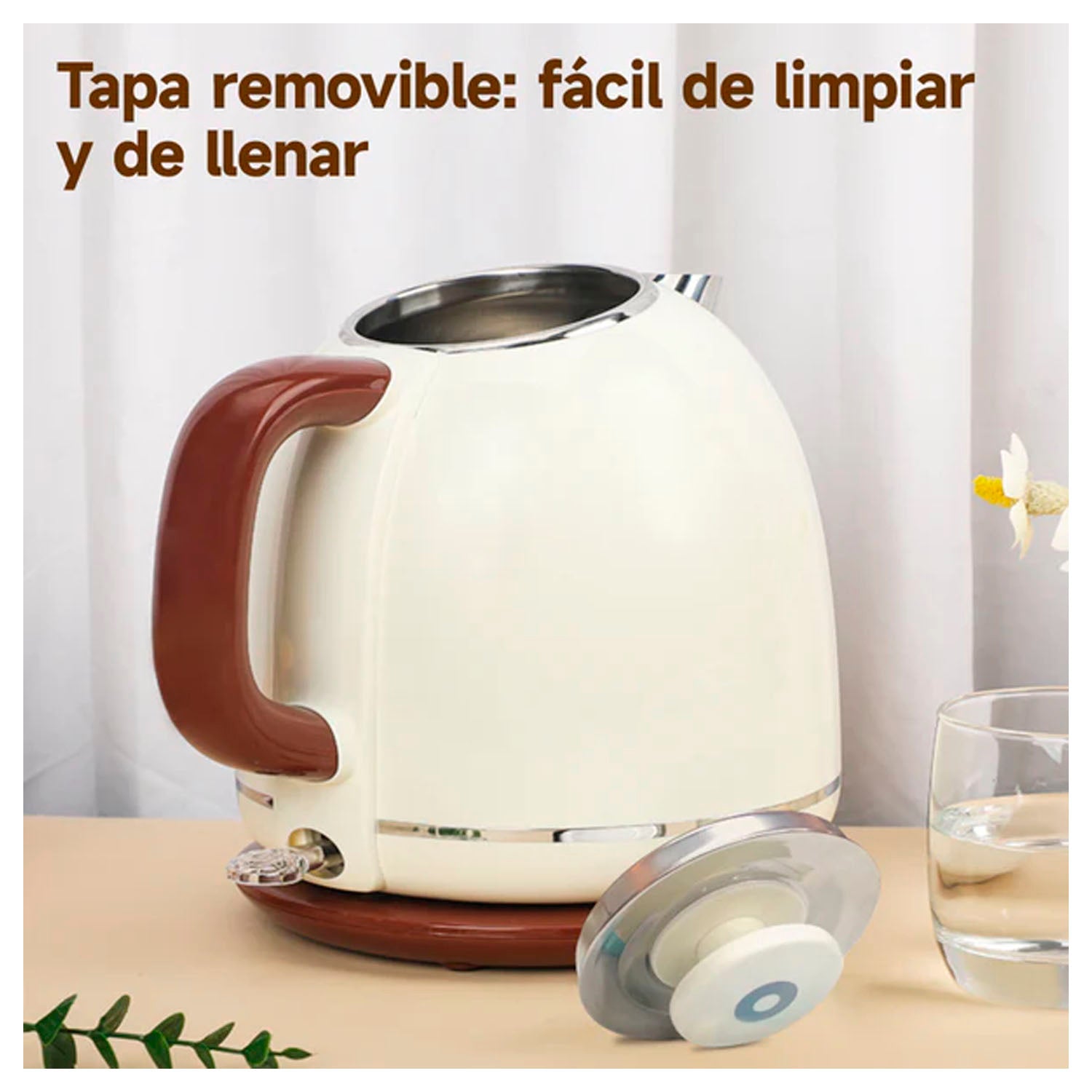 BOMIDI - Hervidor Eléctrico Retro YD-1831 Verde 1.7L 1500W