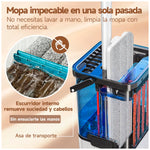 BOMIDI - Trapeador Escurridor M21 Blanco 360° con Sistema de Agua Limpia y Sucia