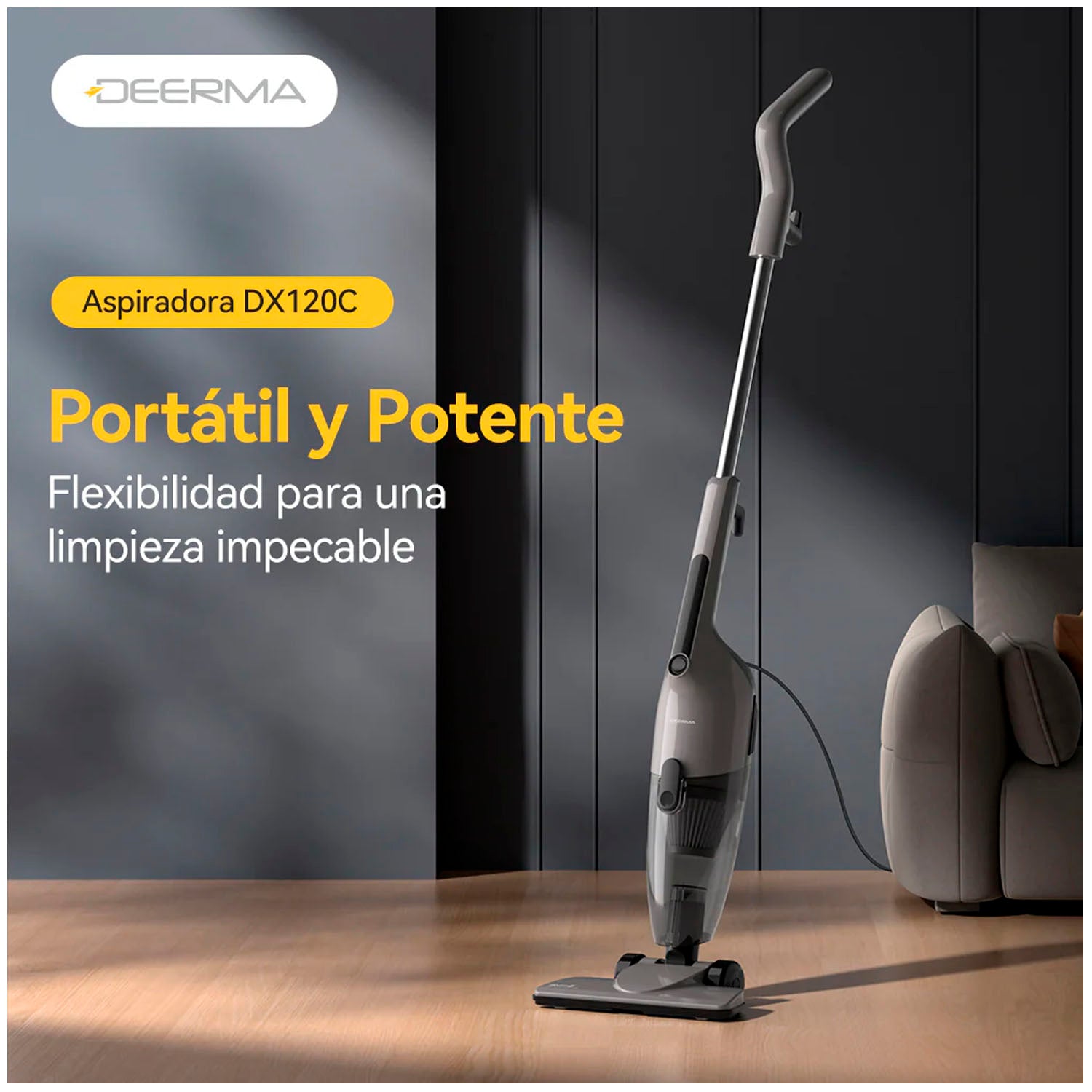 DEERMA - Aspiradora DX120C Blanca 2 en 1 600W