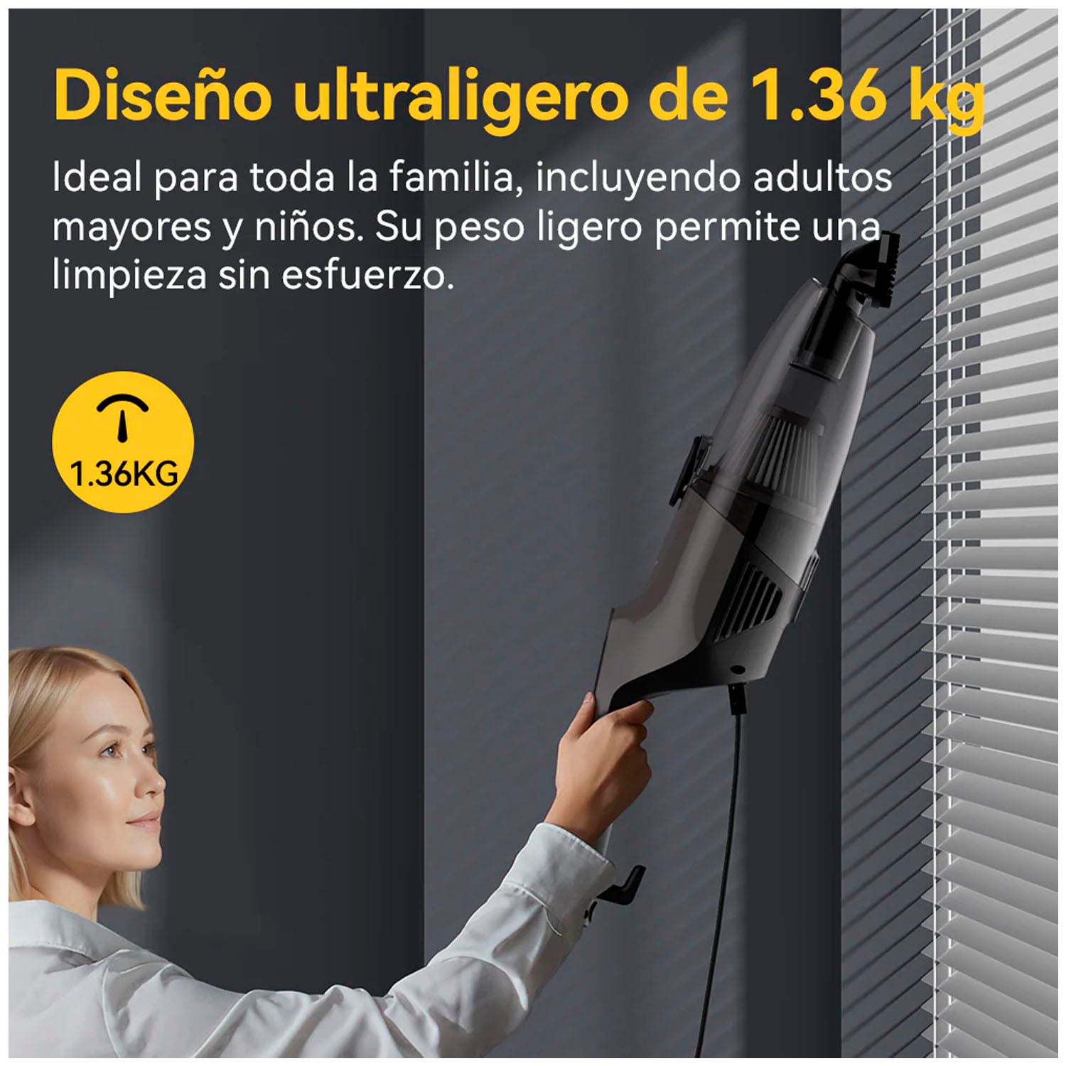 DEERMA - Aspiradora DX120C Blanca 2 en 1 600W