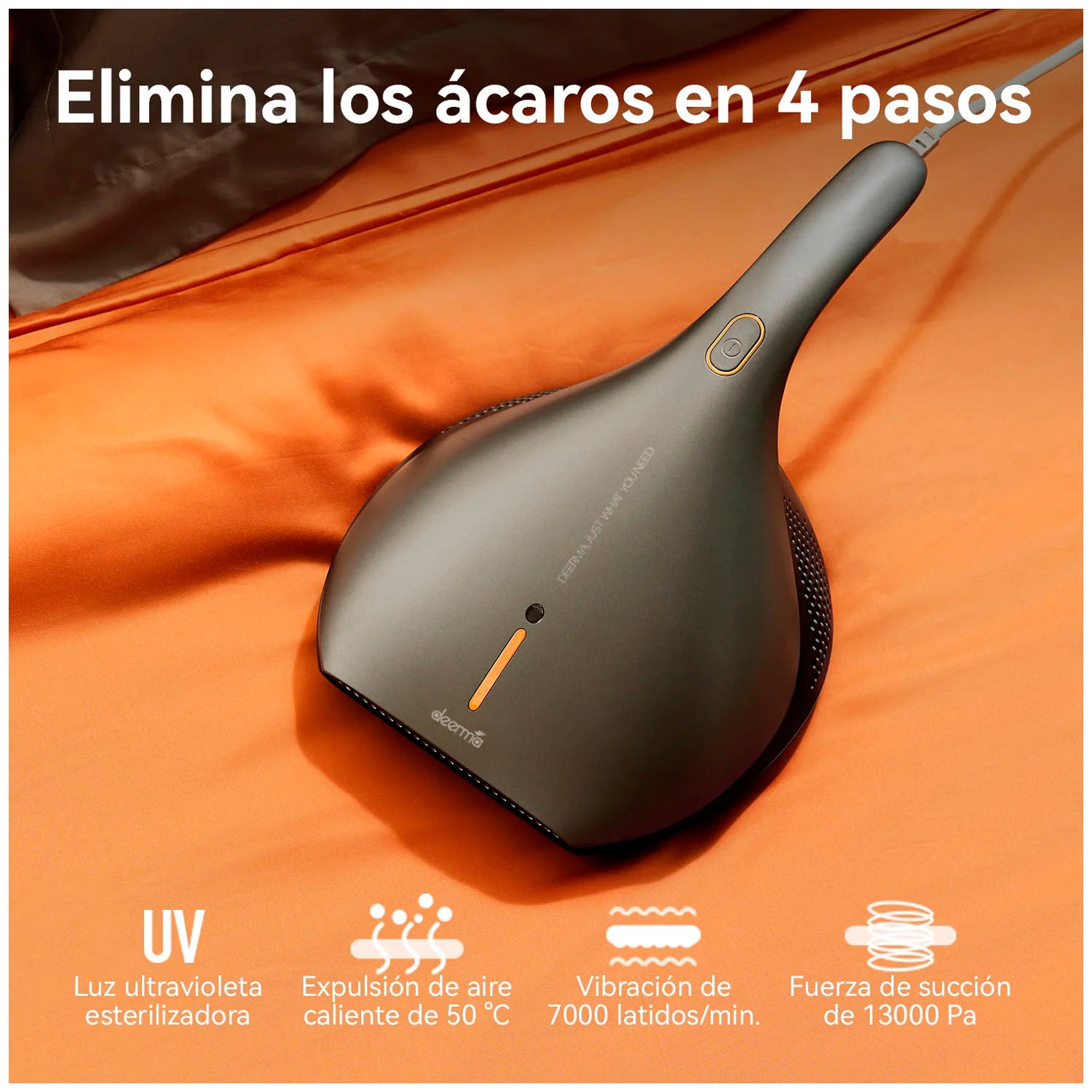 DEERMA - Aspiradora Anti Ácaros EX919 UV-C 13000Pa