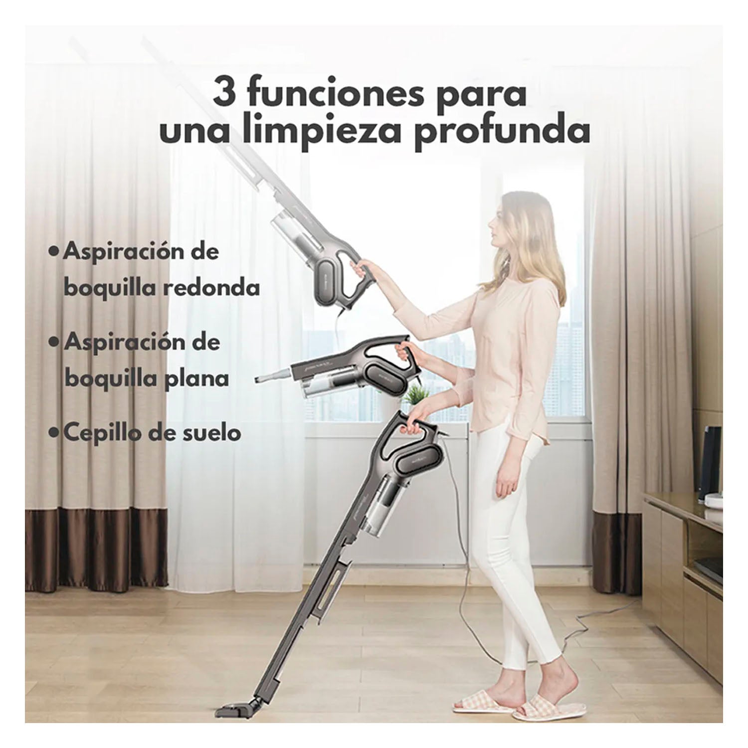 DEERMA - Aspiradora DX700S Gris 2 en 1 600W