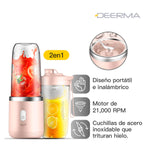 DEERMA - Mini Licuadora Portátil NU05 Rosa 400ml 140W