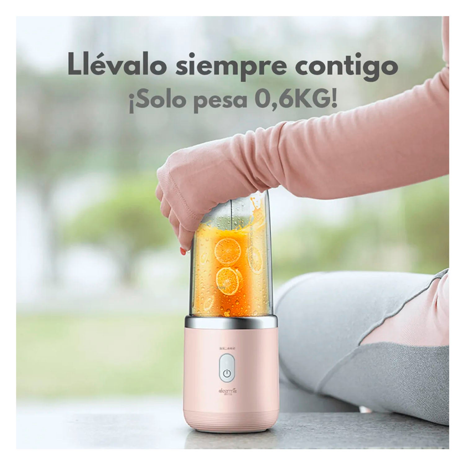 DEERMA - Mini Licuadora Portátil NU05 Rosa 400ml 140W