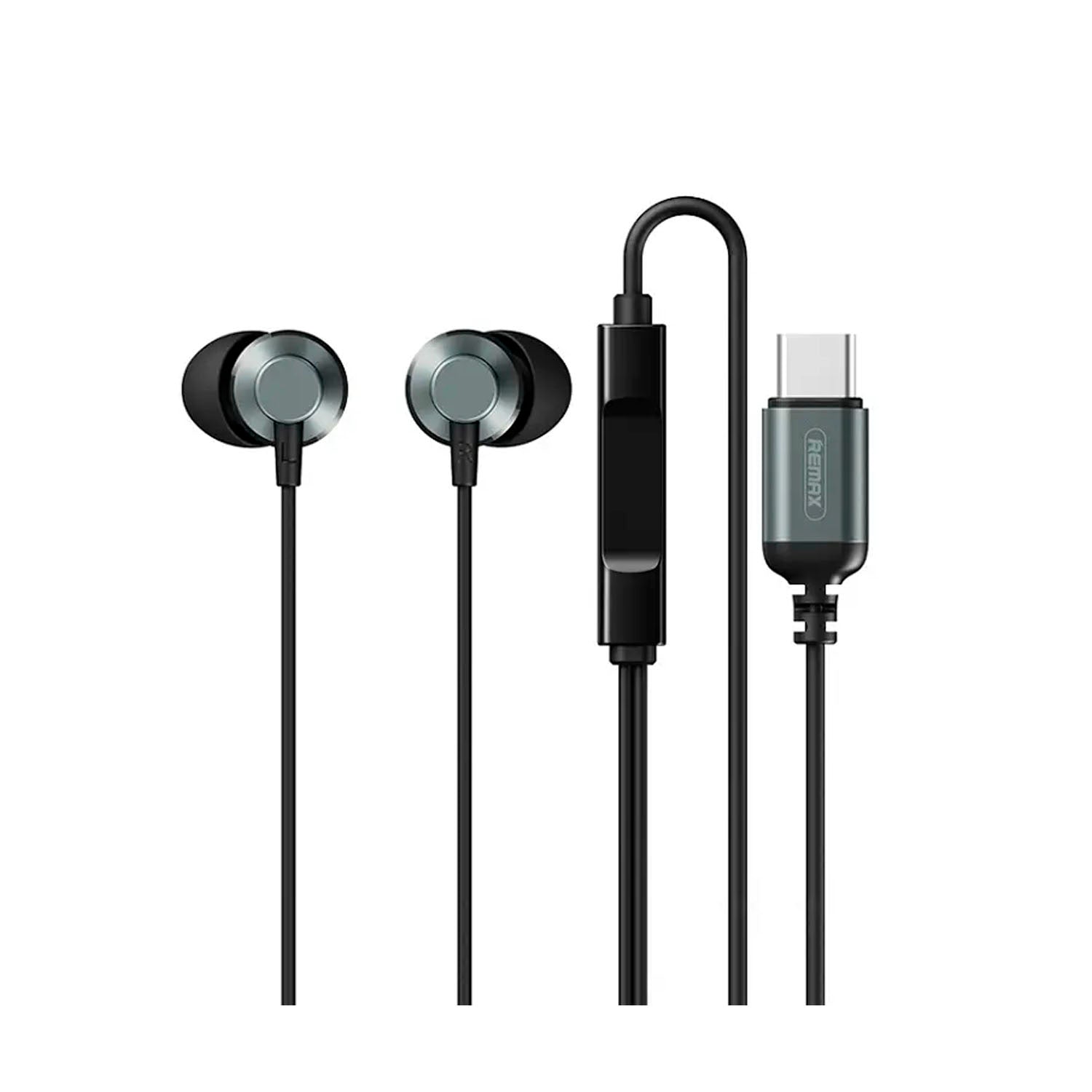 REMAX - Audífonos Alámbricos RM-512A Negro USB Tipo-C con Micrófono
