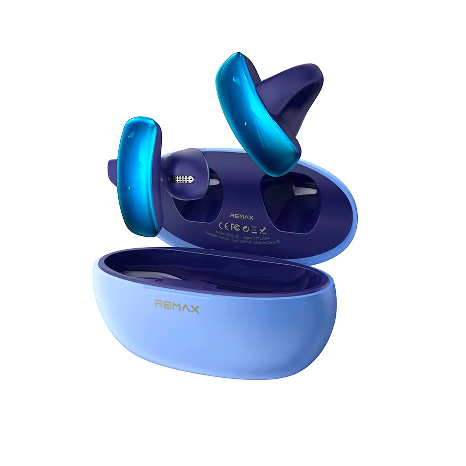 REMAX - Audífonos OWS-02 Azul Open Ear Clip Bluetooth 5.3