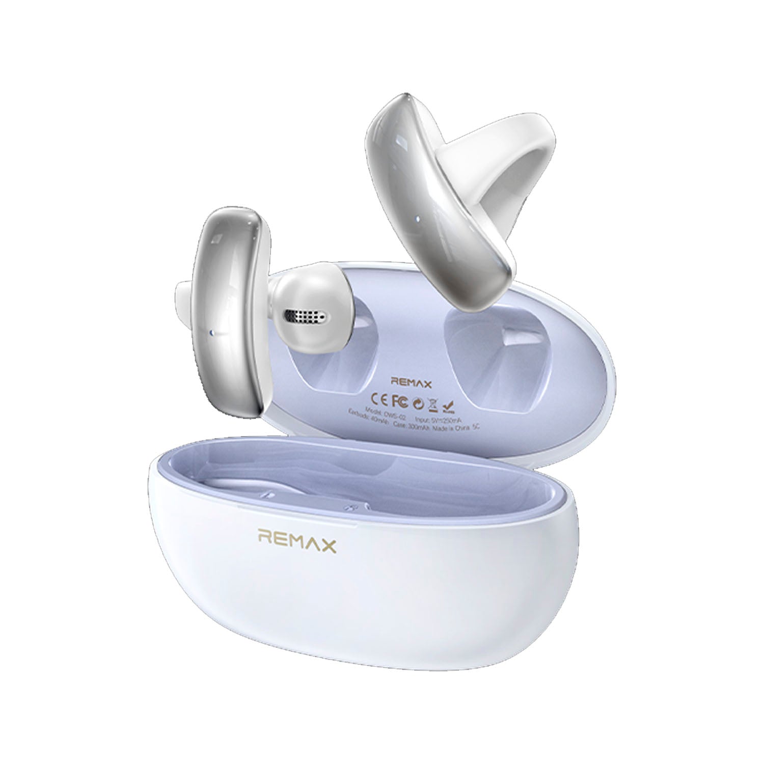 REMAX - Audífonos OWS-02 Blanco Open Ear Clip Bluetooth 5.3