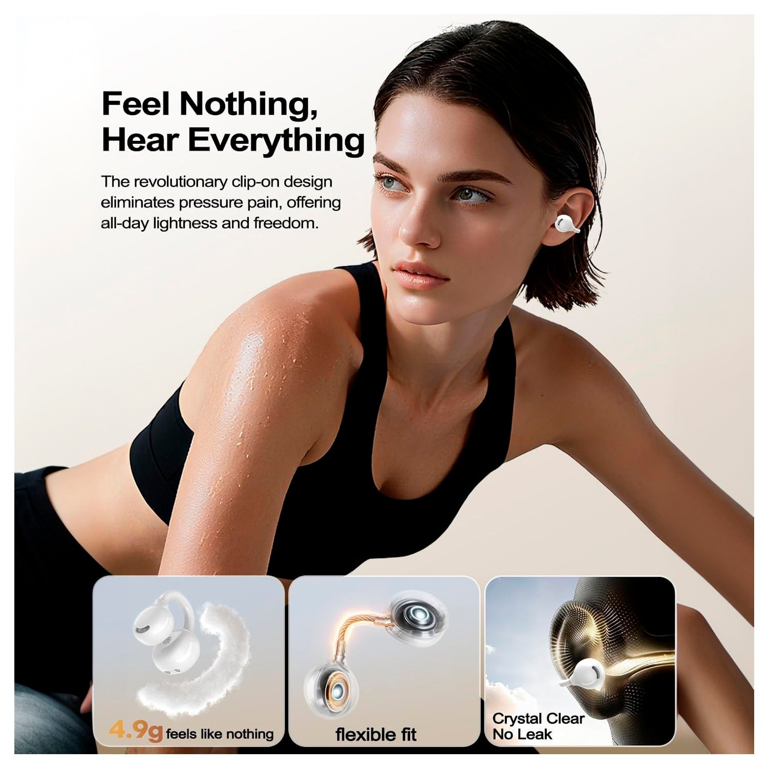 REMAX - Audífonos Inalámbricos OWS-20 Blanco Open Ear Bluetooth 5.3