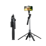 Remax - Trípode Selfie Streaming P30 Negro 1.8m Rotación 360° Bluetooth