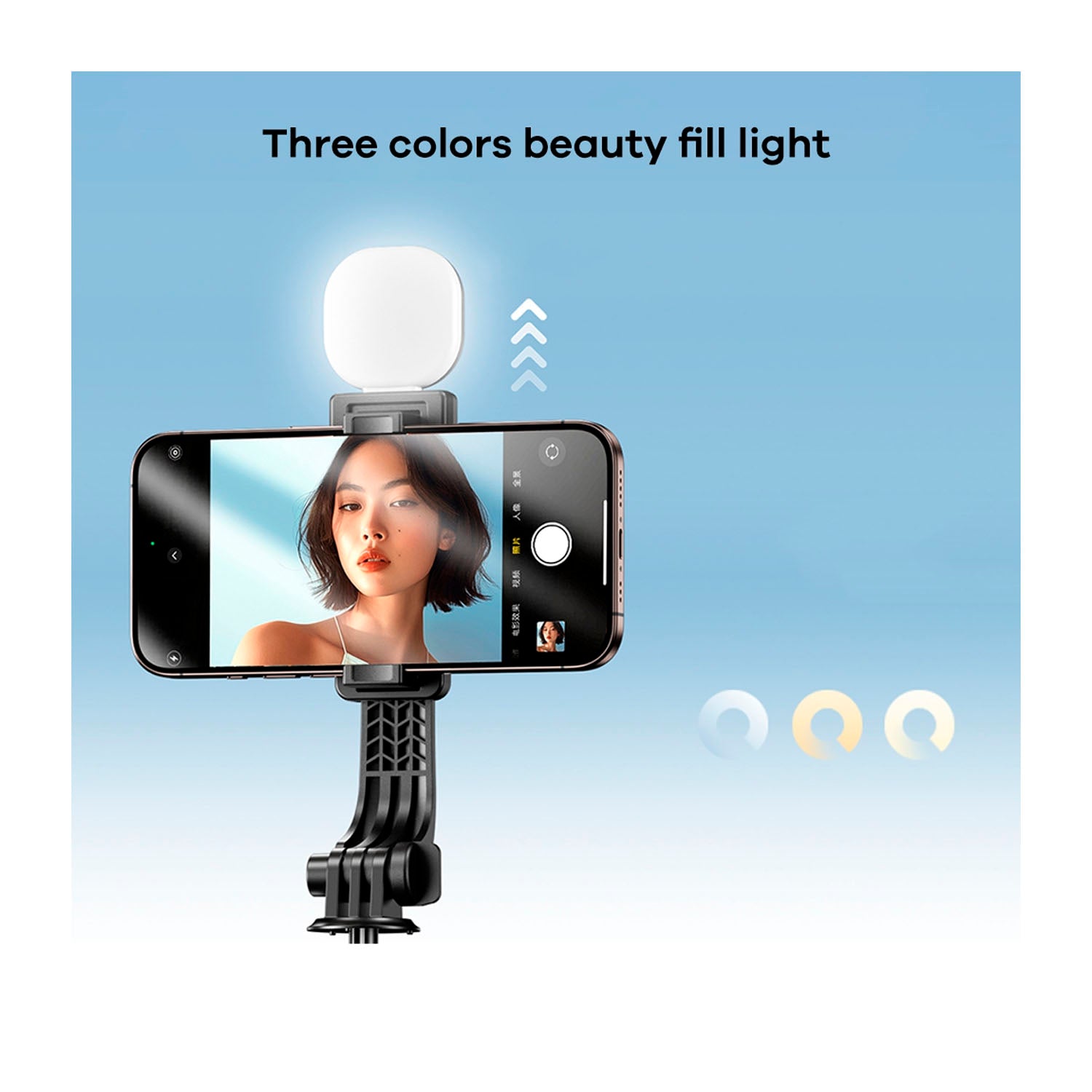 REMAX - Selfie Trípode P60 Negro 1.3 m Bluetooth 360° con Luz LED