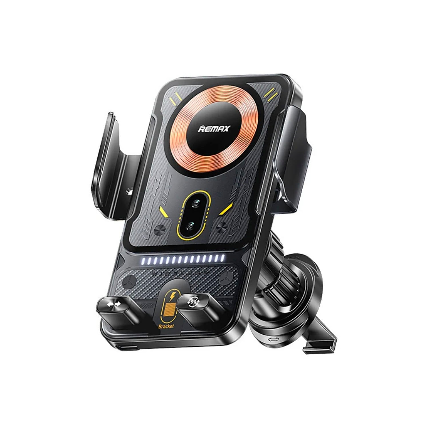 REMAX - Cargador Inalámbrico RM-C27 Negro 15W Soporte para Auto Qi