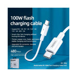 REMAX - Cable USB-C a USB-C RC-183C Blanco 2 Metros Carga Rápida PD