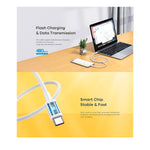 REMAX - Cable USB-C a USB-C RC-183C Blanco 2 Metros Carga Rápida PD