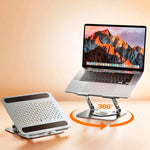 Remax - Soporte Notebook RM-C09 Gris Giratorio Ajustable Ergonómico