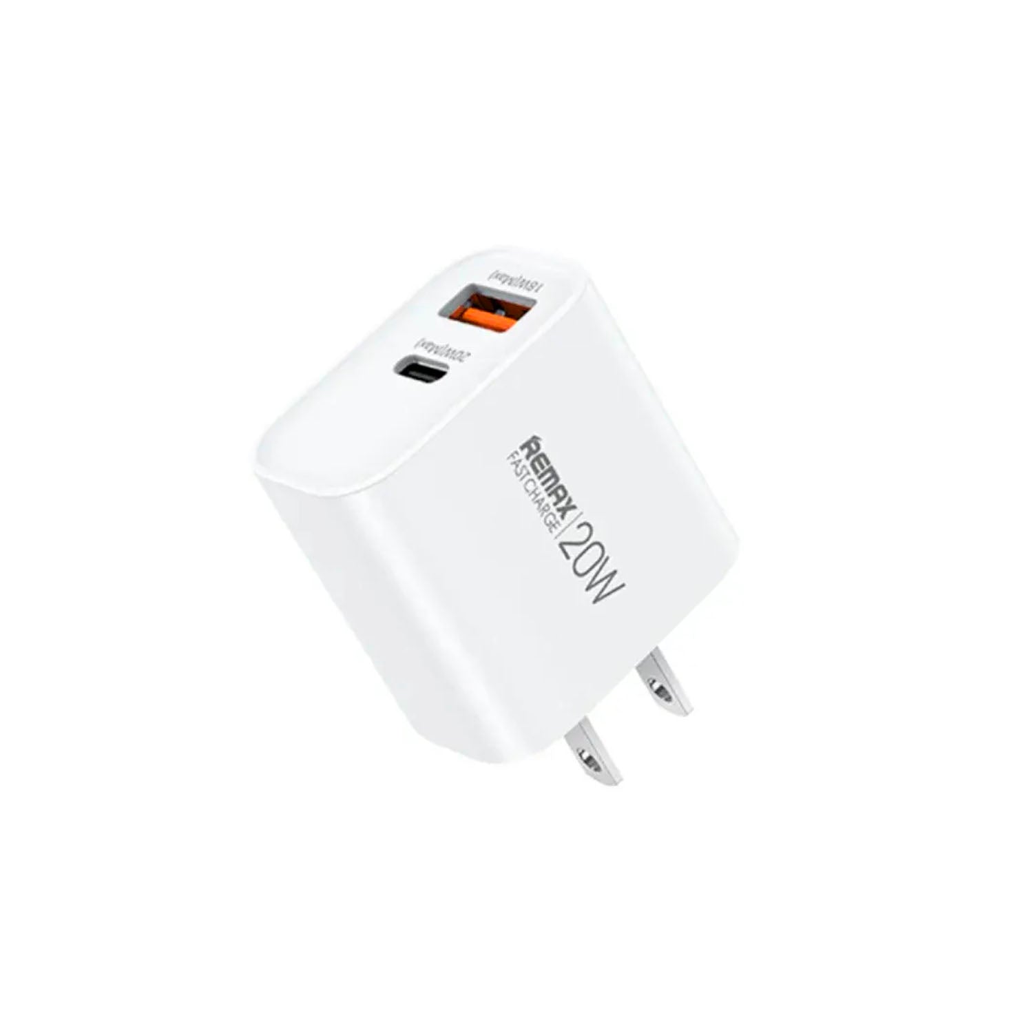 REMAX - Cargador Rápido RP-U120 Blanco 20W USB-A + USB-C