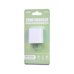 REMAX - Cargador Rápido RP-U120 Blanco 20W USB-A + USB-C