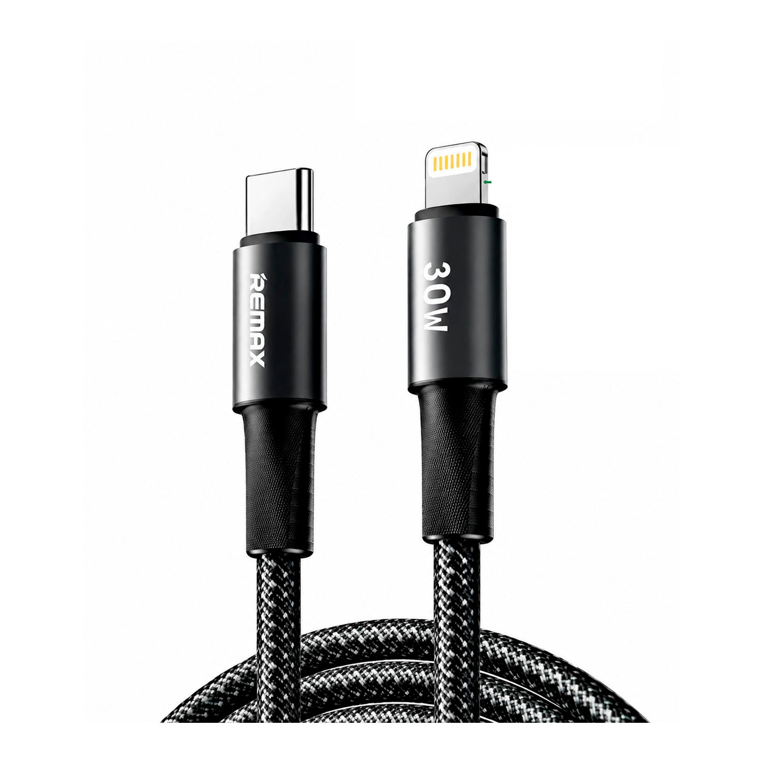 REMAX - Cable CB25 USB Tipo-C a Lightning Negro 30W Carga Rápida 1.2m