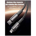 REMAX - Cable CB25 USB Tipo-C a Lightning Negro 30W Carga Rápida 1.2m