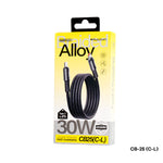 REMAX - Cable CB25 USB Tipo-C a Lightning Negro 30W Carga Rápida 1.2m