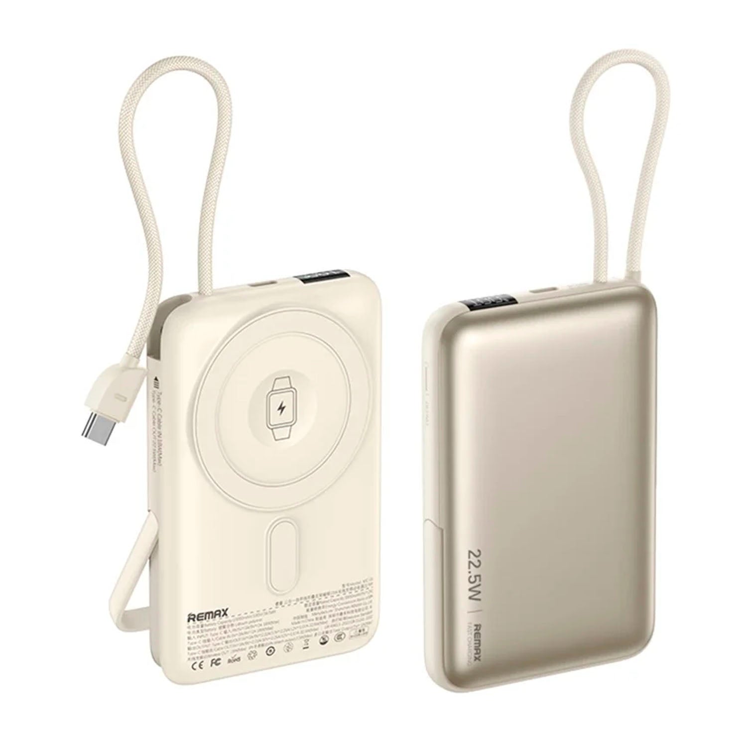 REMAX - Power Bank Magnético MC-01 3 en 1 Silver 10000mAh 15W