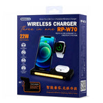 Cargador Inalámbrico Remax RP-W70 22W 3 En 1 Negro