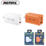 Cargador Rápido Remax CA02 67W Blanco 2 USB-C + USB-A
