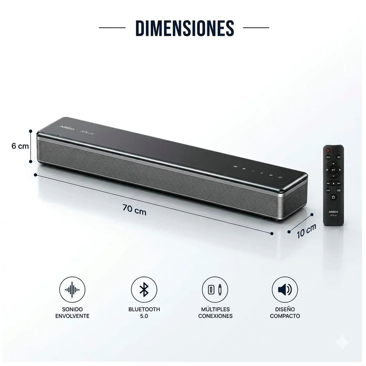 Parlante Soundbar Remax RTS-20 Gris 80W Bluetooth