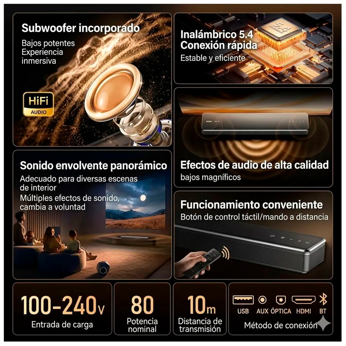 Parlante Soundbar Remax RTS-20 Gris 80W Bluetooth