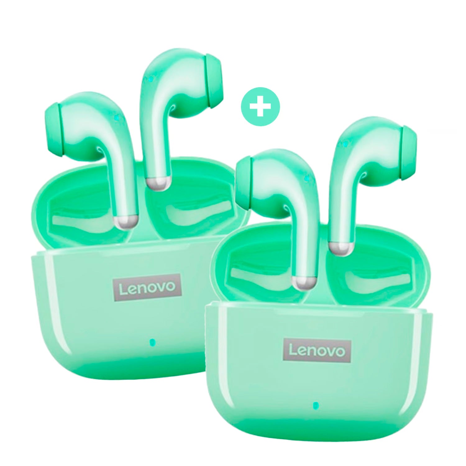 Lenovo - Pack x2 Audífonos LP40 Pro Verde TWS IPX5 Bluetooth 5.1