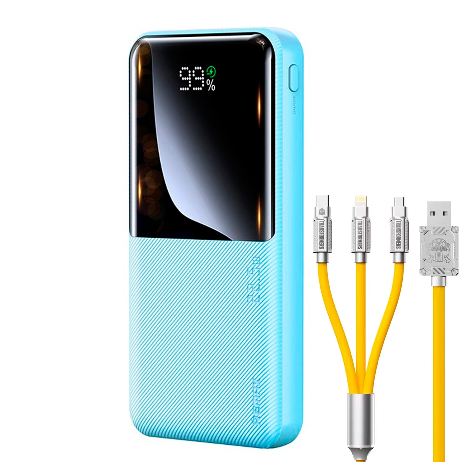 Remax - Combo RPP-623 Azul 20000mAh + Cable TF-A03 Amarillo