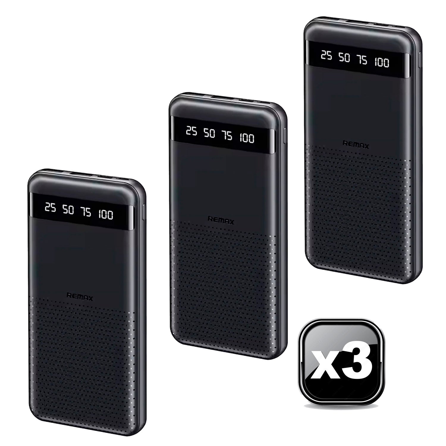 Remax - Combo x3 Power Bank RPP-10 10000mAh Carga Rápida