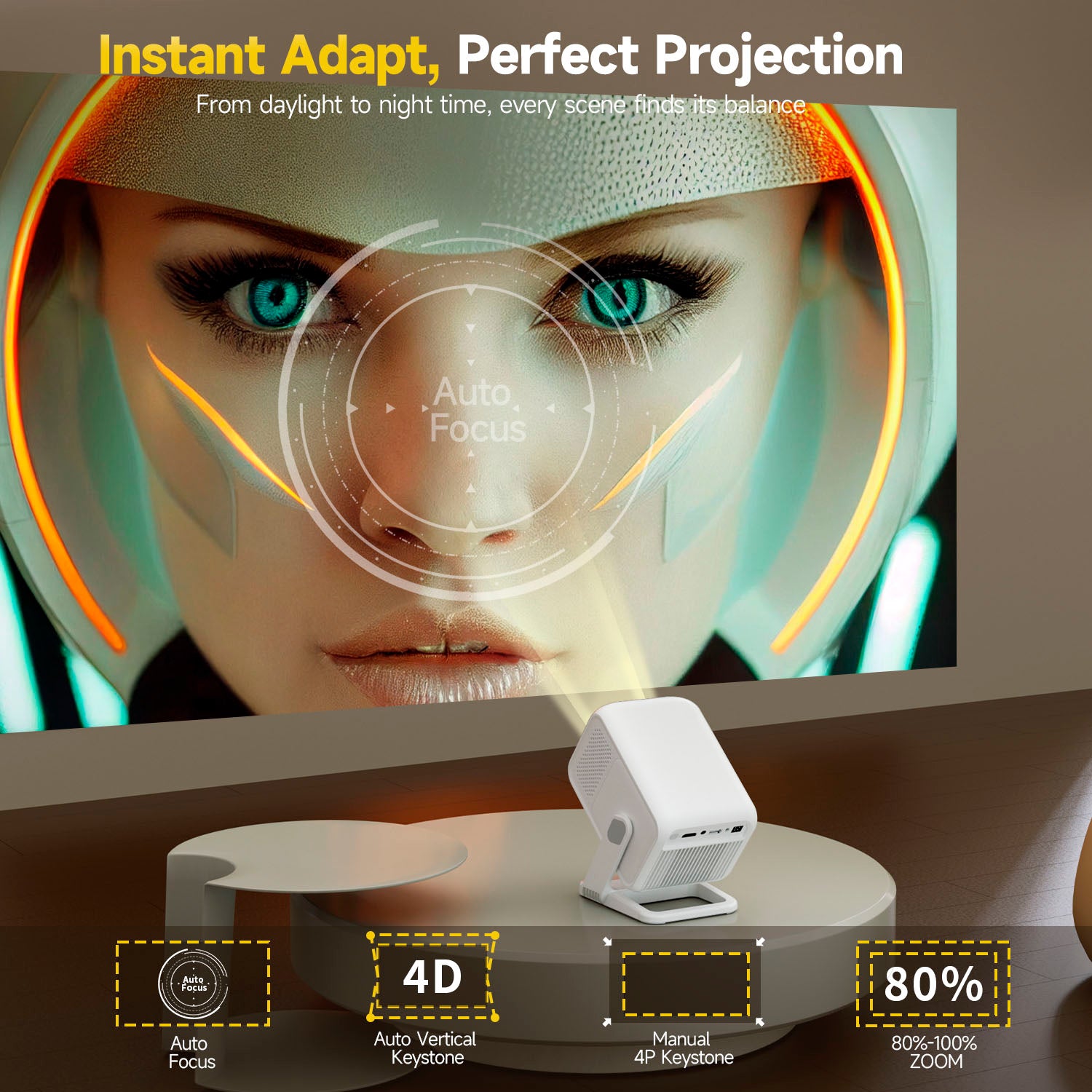 Magcubic - Proyector HY310X Blanco 1080p Android 11 Wi-Fi 6 420 Lúmenes
