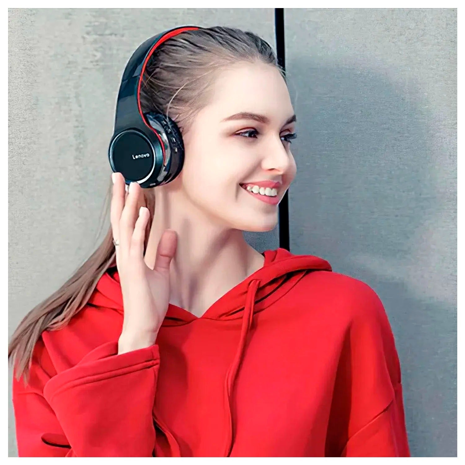 Lenovo - Audífonos HD200 Negro Bluetooth 5.0 Over-Ear