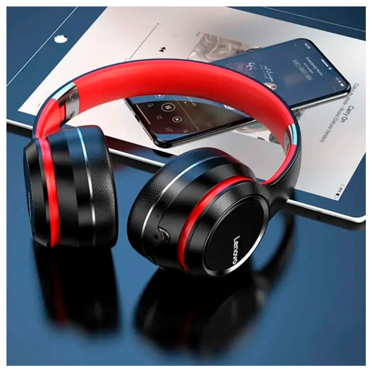 Lenovo - Audífonos HD200 Negro Bluetooth 5.0 Over-Ear